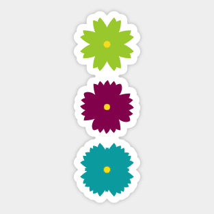 Three Flowers Vertical Stack Sticker